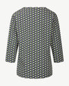 Rabe - Top - Ronde hals - jersey - Dessin met groen, navy en wit