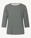 Rabe - Top - Ronde hals - jersey - Dessin met groen, navy en wit