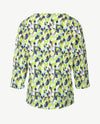 Rabe - Top - Ronde hals - jersey - Grafisch dessin met khaki, groen, navy en wit en blue