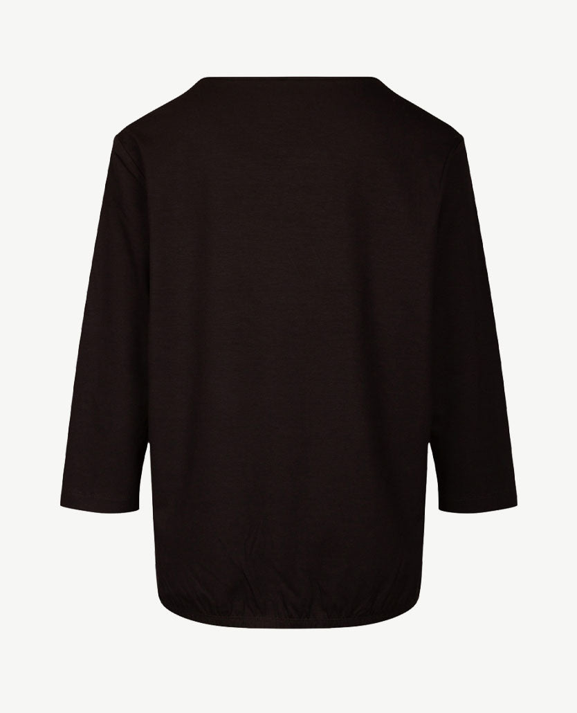 Rabe - Blouson met ronde hals - Satijn - Off-white met zwart, rood en paars