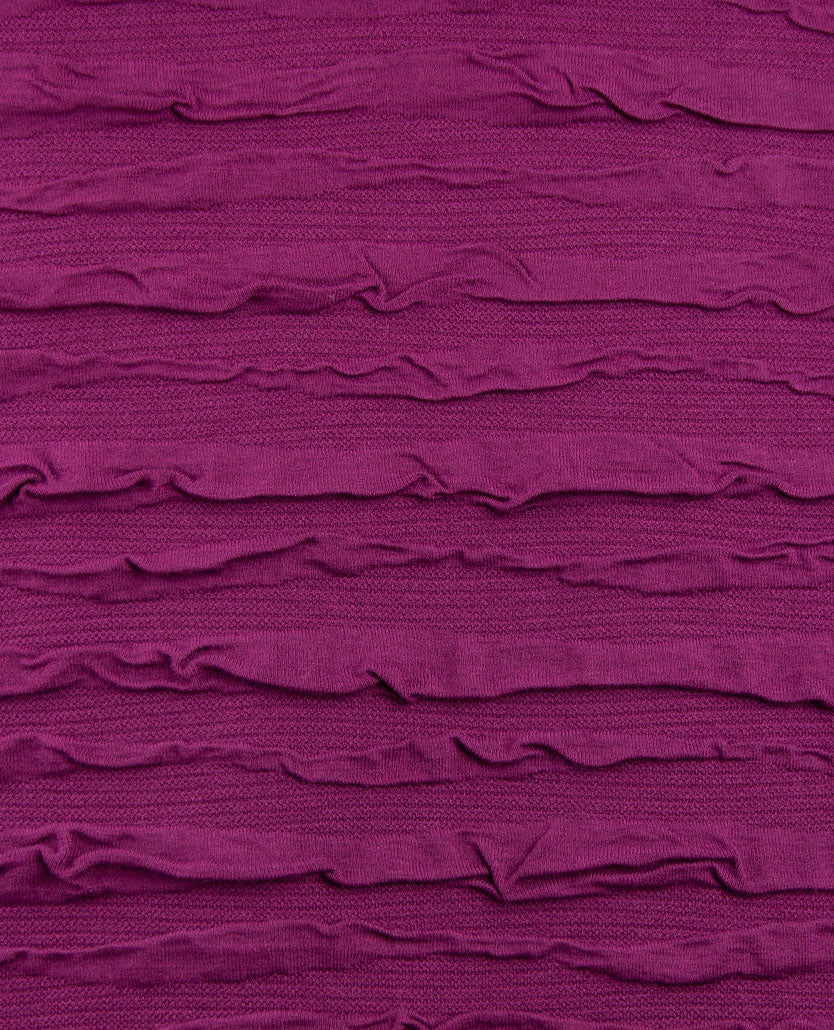 Rabe - Top - ronde hals - reliëf - Burgundy