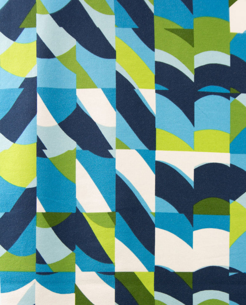 Rabe - Top - ronde hals - jersey - Navy, turqoise, groen en wit