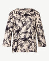 Rabe - Top - Ronde hals - Sweatjersey - Off-white met zwart