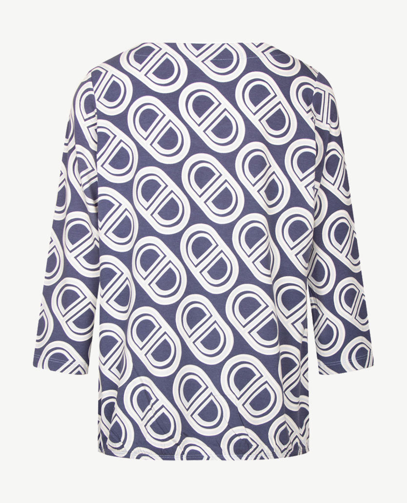 Rabe - Blouson - top - Ronde hals - Jersey - Blauwen met wit en blue
