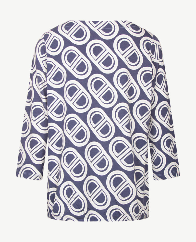 Rabe - Blouson - top - Ronde hals - Jersey - Blauwen met wit en blue