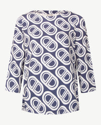 Rabe - Blouson - top - Ronde hals - Jersey - Blauwen met wit en blue