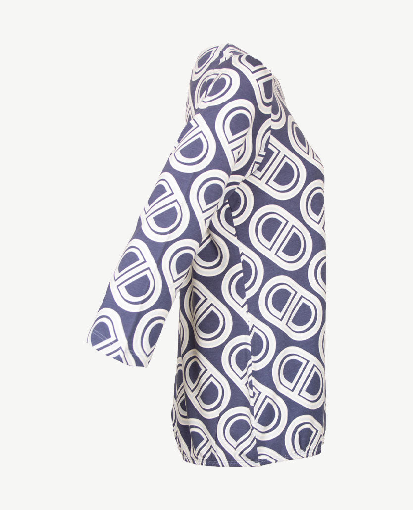 Rabe - Blouson - top - Ronde hals - Jersey - Blauwen met wit en blue