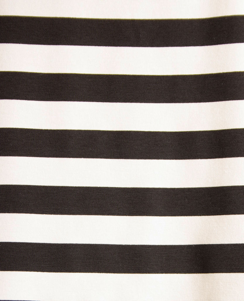 Rabe - Top - ronde hals - jersey - Streep en dessin in beige, zwart en off-white