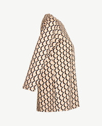 Rabe - Top - ronde hals - jersey - Beige met wit, zwart en choco