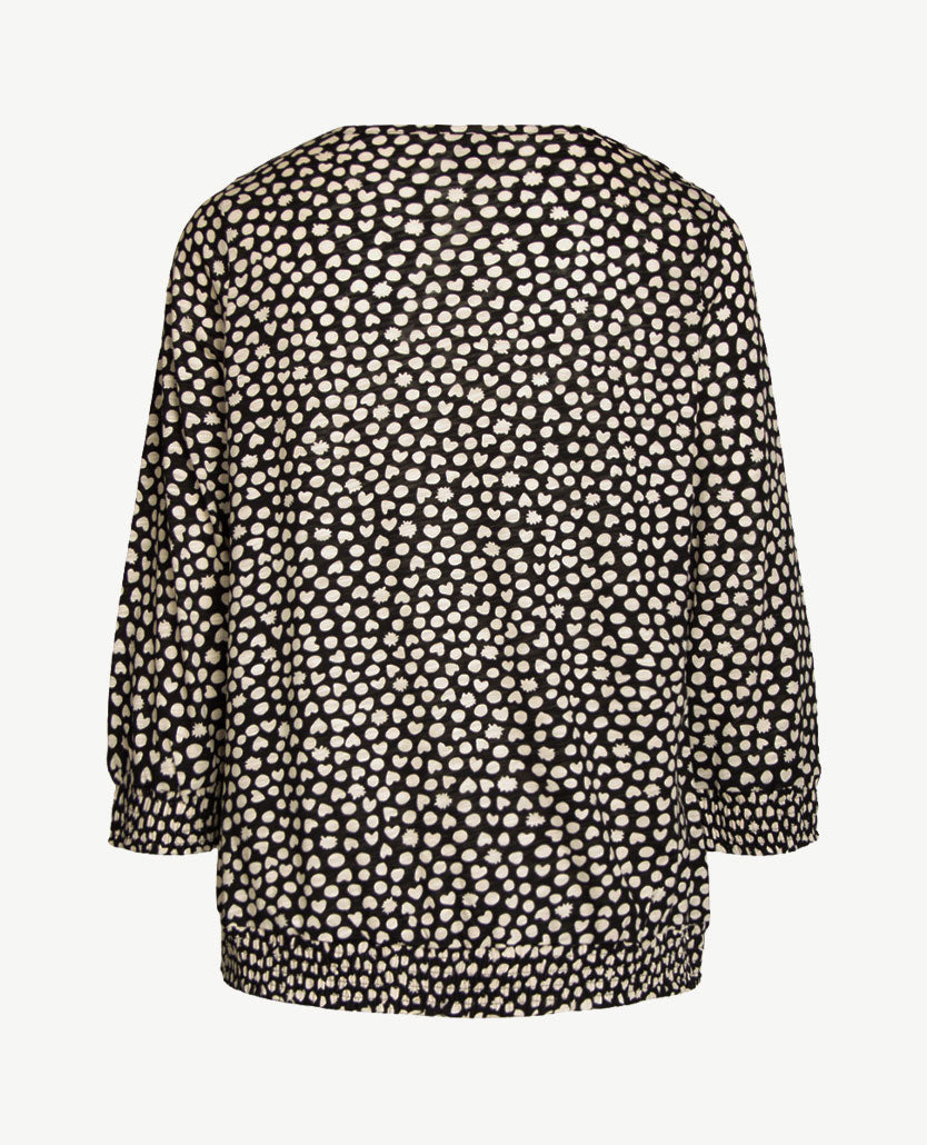 Rabe - Blouson - ronde hals - jersey - Zwart met cream