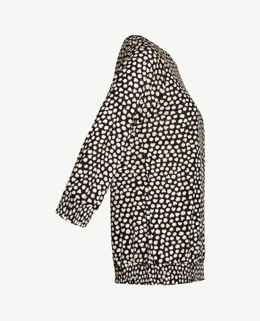 Rabe - Blouson - ronde hals - jersey - Zwart met cream