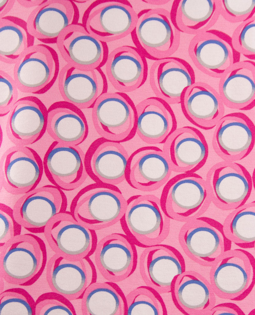 Rabe - Top - ronde hals - jersey - Pink met kobalt, wit en grijs