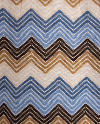 Rabe - Top - ronde hals - jersey - Dessin zigzag choco, beige en blauwen