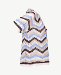 Rabe - Lichte pullover - Dessin met choco, blue, beige en off-white