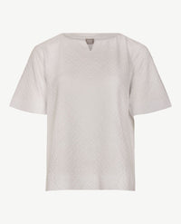 Rabe - Top - Ronde v-hals - jersey met structuurtje - Wit