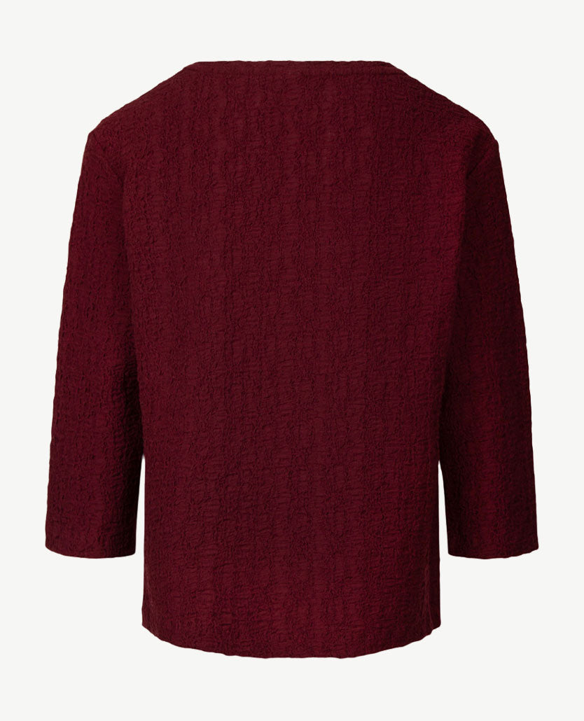 Rabe - Top - ronde hals - wrinkle smock - Merlot