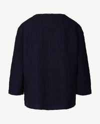 Rabe - Damestop - ronde hals - wrinkle smock - Navy