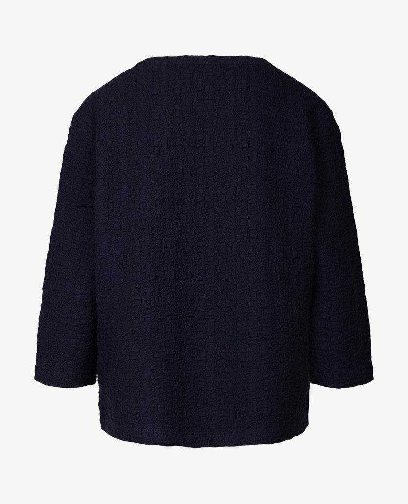 Rabe - Damestop - ronde hals - wrinkle smock - Navy