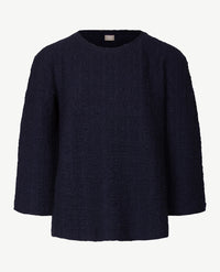 Rabe - Damestop - ronde hals - wrinkle smock - Navy