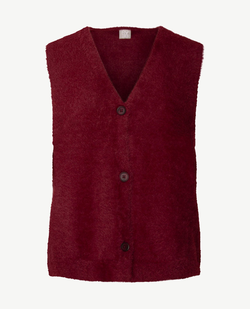 Rabe - Giletvestje dames met knopen - Merlot