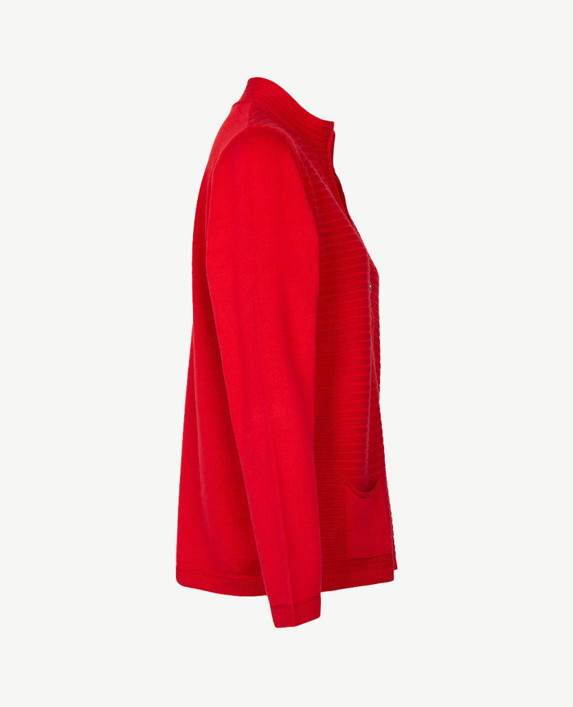 Rabe - Damesvest met rits en zakken - Chili rood