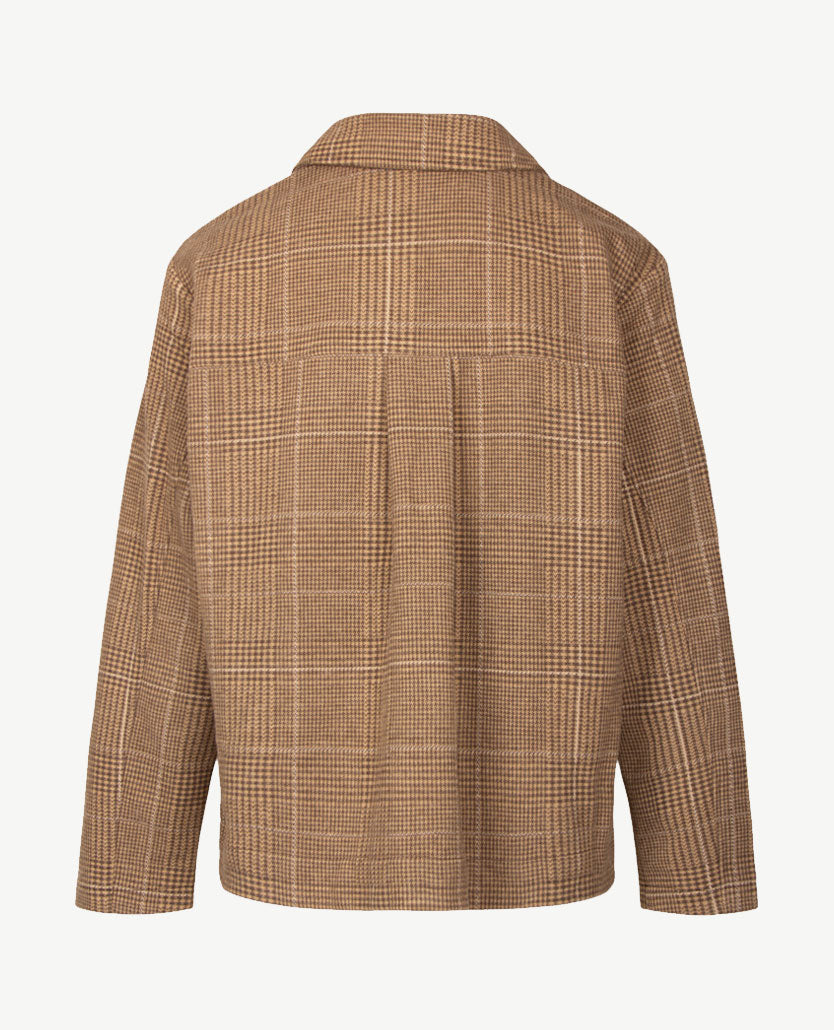 Rabe - Vestjasje voor dames met zakken - Ruitje Choco met beige en taupe