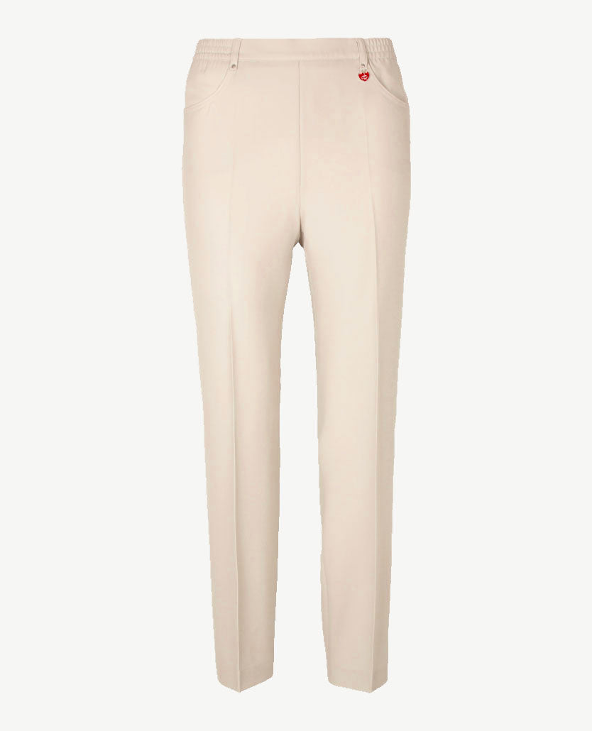 Toni - Elastiek rondom - Scarlet CS Slim fit - Travelkwaliteit - Korte beenlengte -  Beige