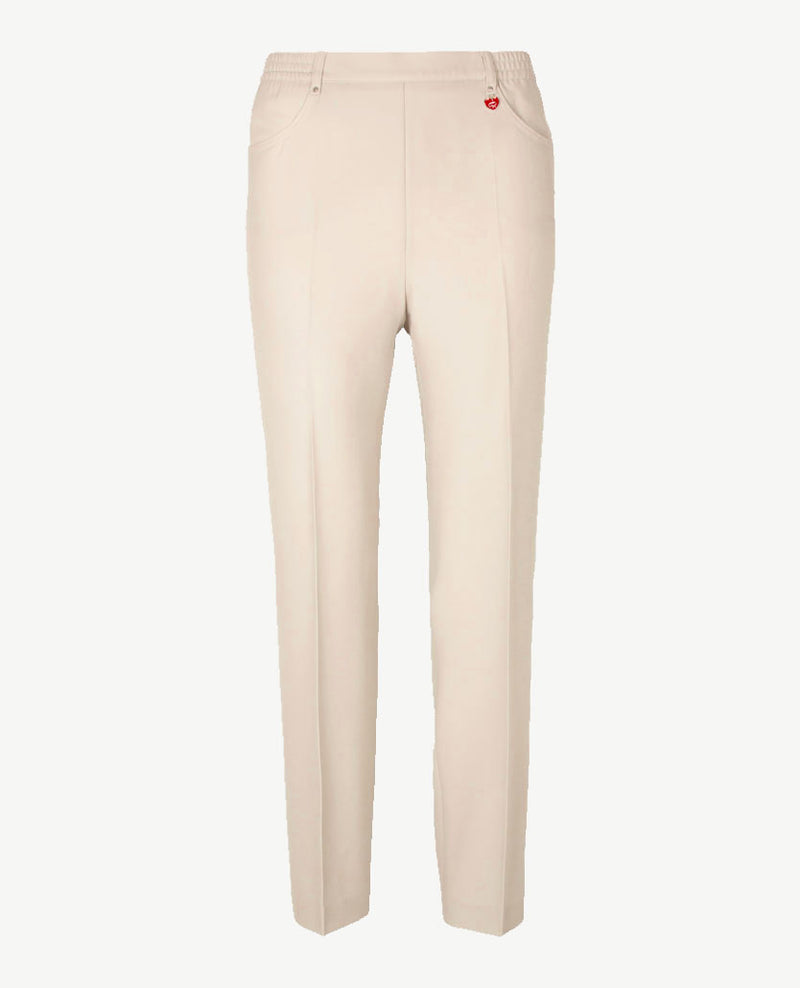 Toni - Elastiek rondom - Scarlet CS Slim fit - Travelkwaliteit - Korte beenlengte -  Beige
