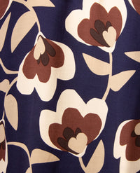 Seidensticker - Blouse - Bloem in beige, navy en bruin