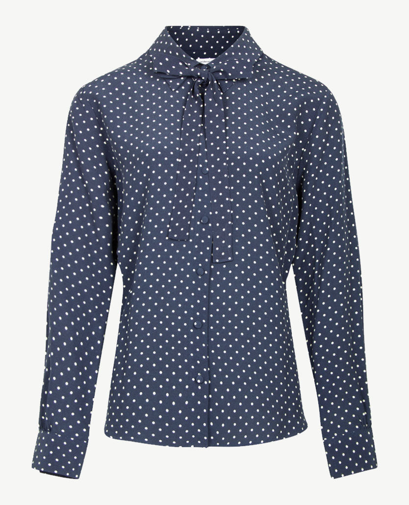 Seidensticker - Blouse - Nopje navy en wit