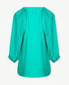 Seidensticker - Blouse - Ronde v-hals - Satijnlook - Groen