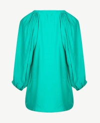 Seidensticker - Blouse - Ronde v-hals - Satijnlook - Groen