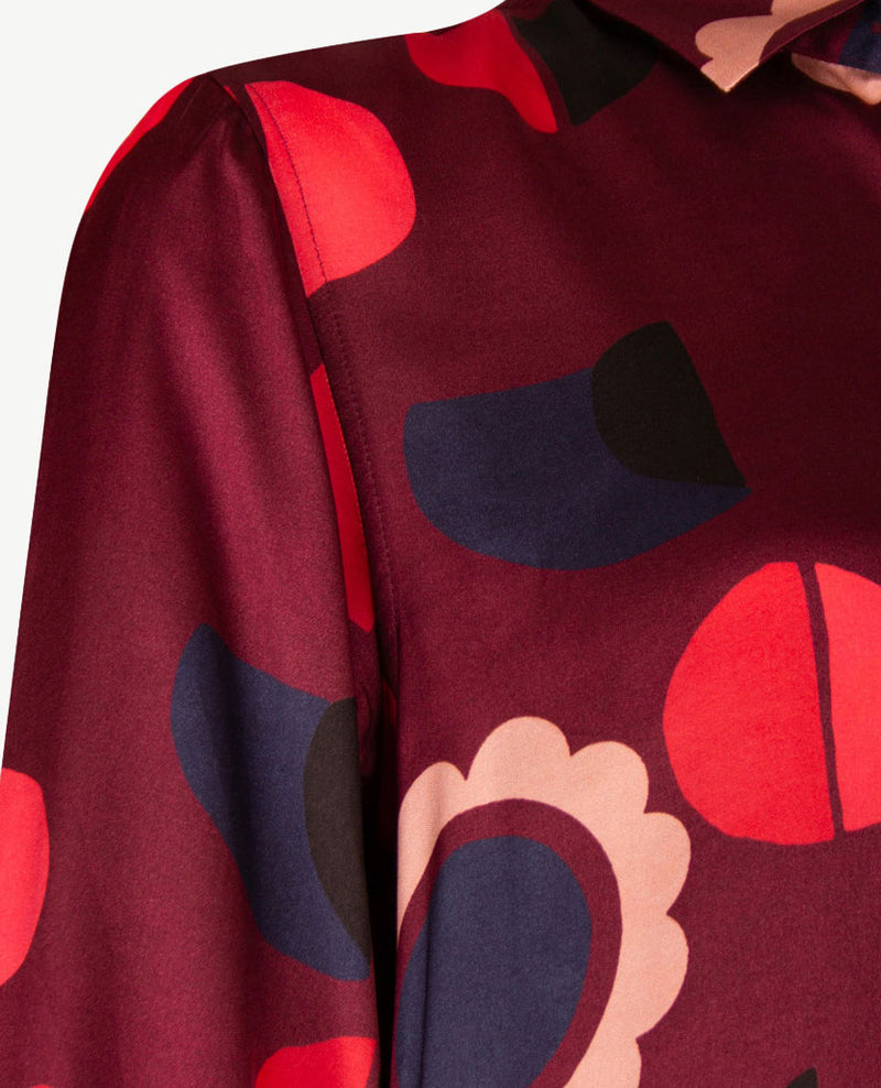 Seidensticker - Blouse - Satijnzijde - Bordeaux, navy, zwart, koraal