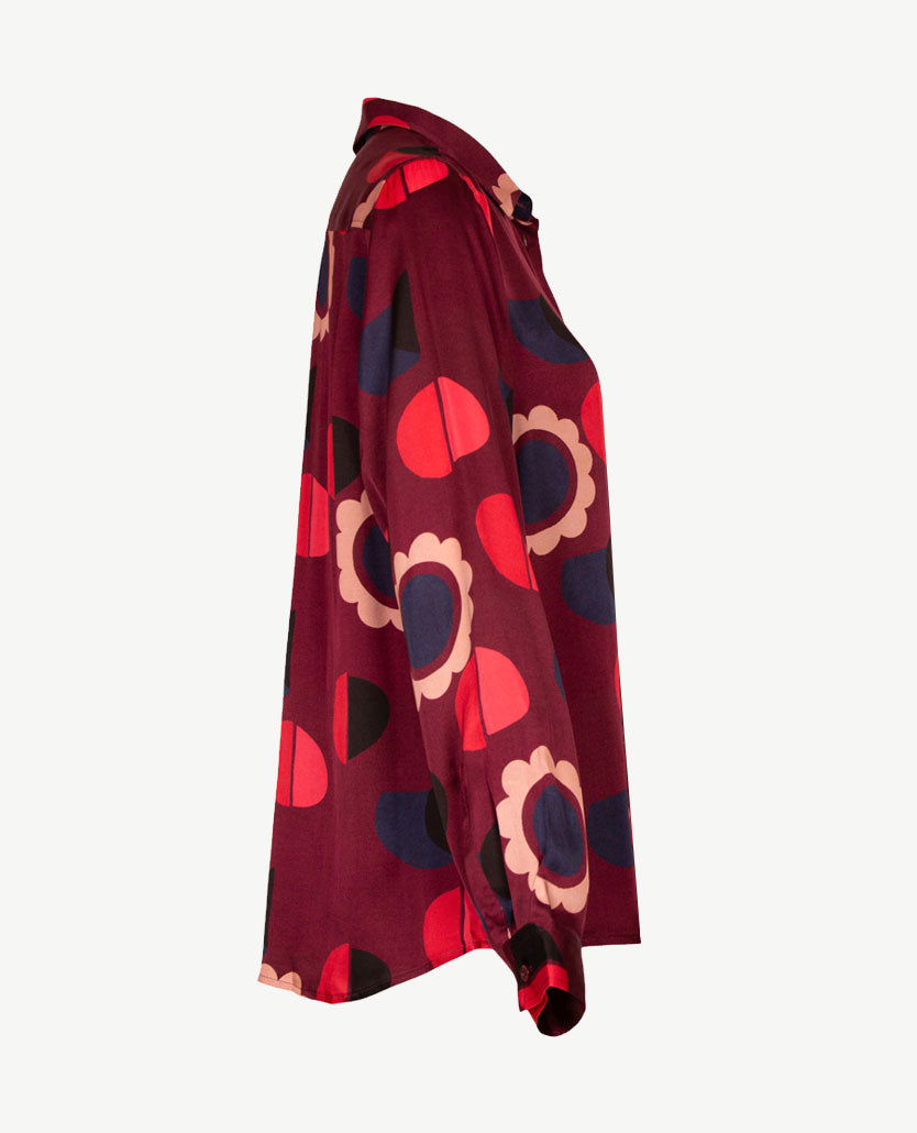 Seidensticker - Blouse - Satijnzijde - Bordeaux, navy, zwart, koraal