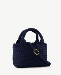 Schoudertas - Handtas - Gevlochten - Navy