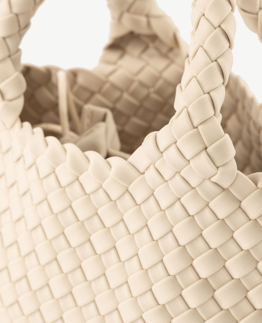 Schoudertas - Handtas - Gevlochten - Beige