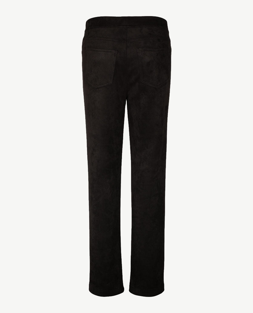 Toni - Alice - Instapbroek dames met elastische band - faux suèdine - Normale lengte - Zwart