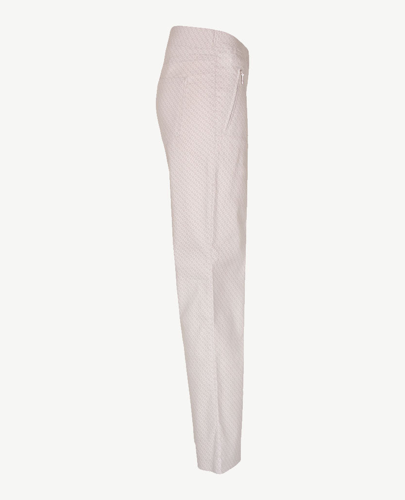 Toni - Alice zip - Elastiek rondom - Travel katoen - Korte lengte - Grey met wit