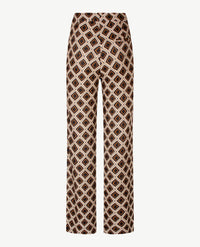 Toni - Elastiek rondom - Jenny Wide Leg - Jersey - Normale lengte - Dessin met beige, blue en zwart