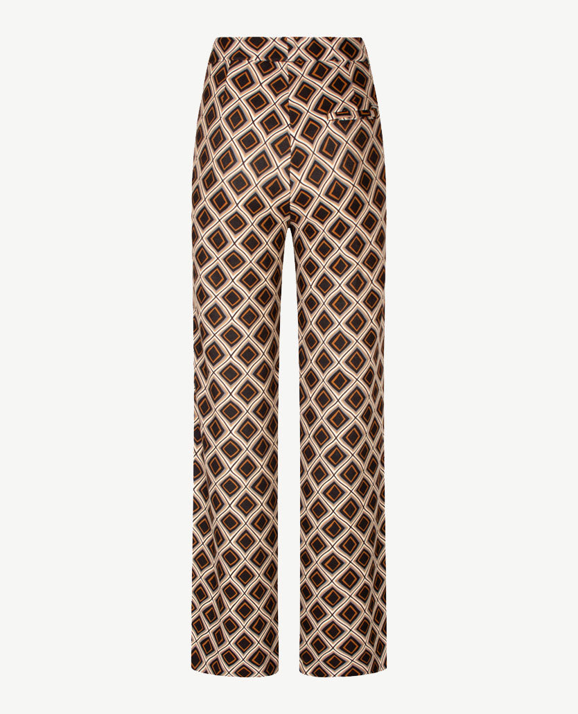 Toni - Elastiek rondom - Jenny Wide Leg - Jersey - Normale lengte - Dessin met beige, blue en zwart