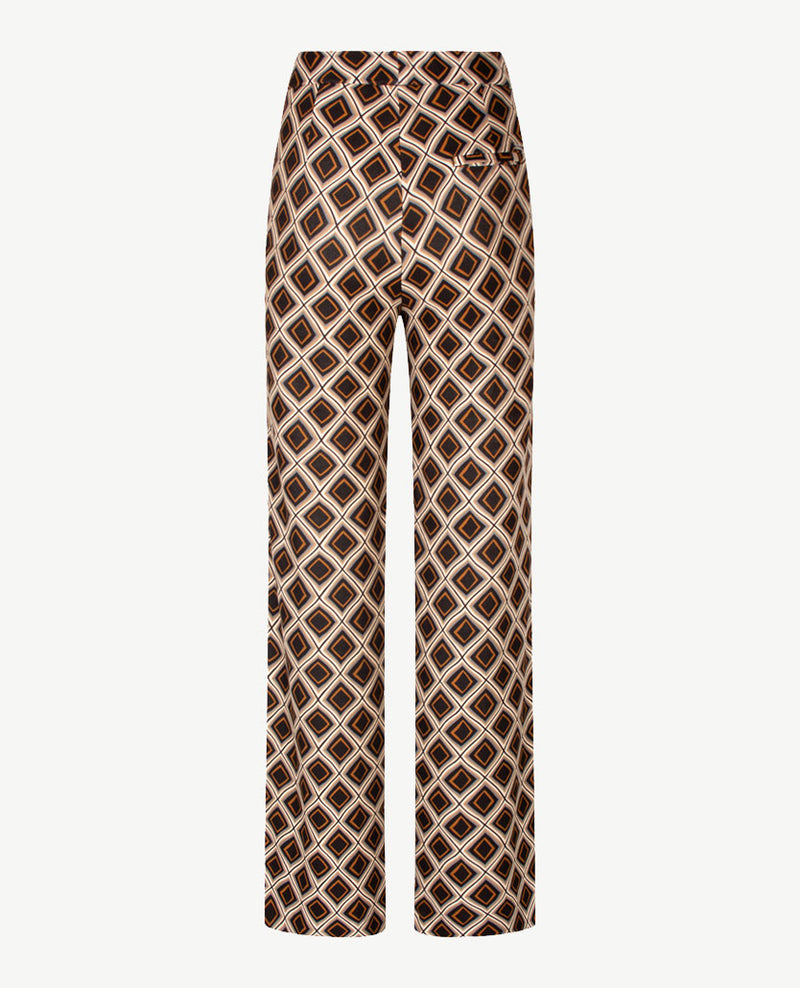 Toni - Elastiek rondom - Jenny Wide Leg - Jersey - Normale lengte - Dessin met beige, blue en zwart