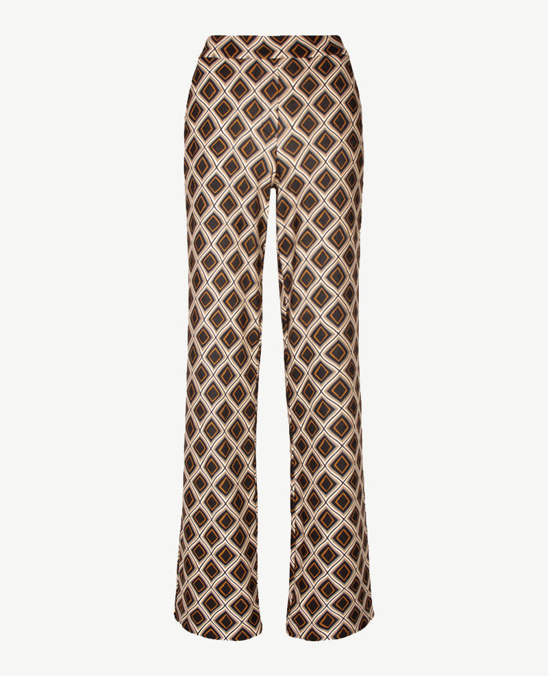 Toni - Elastiek rondom - Jenny Wide Leg - Jersey - Normale lengte - Dessin met beige, blue en zwart