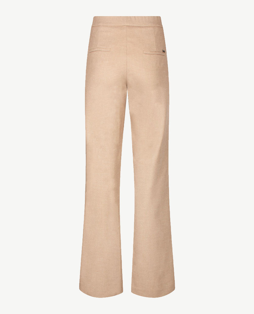 Toni - Elastiek rondom - Jenny Wide Leg - Jersey - Normale lengte - Mêlée - Beige