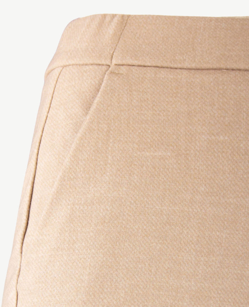 Toni - Elastiek rondom - Jenny Wide Leg - Jersey - Normale lengte - Mêlée - Beige