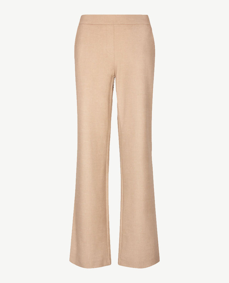 Toni - Elastiek rondom - Jenny Wide Leg - Jersey - Normale lengte - Mêlée - Beige
