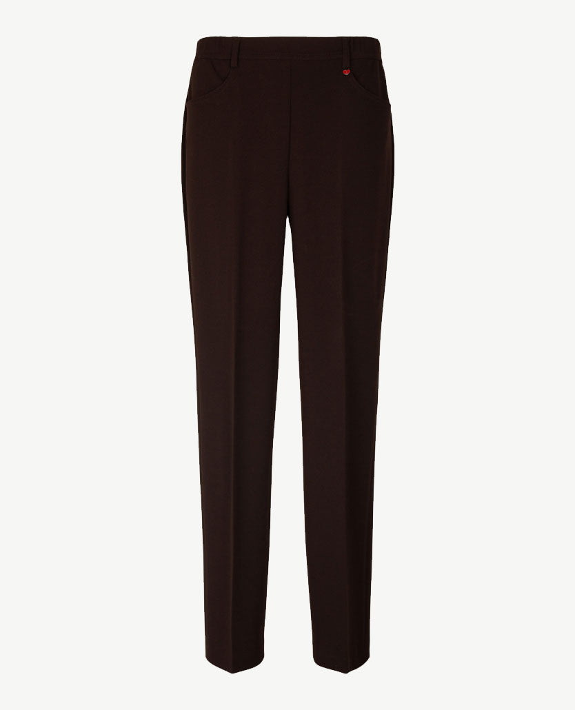Toni - Scarlet - Instapbroek dames met elastische band - Crêpe jersey - Choco