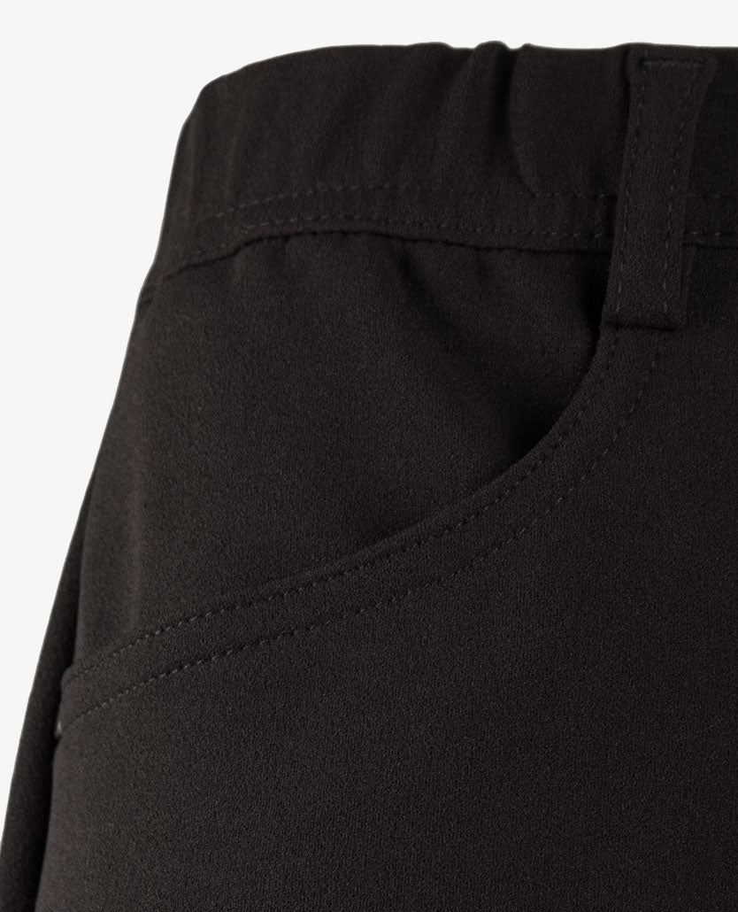 Toni - Scarlet - Instapbroek dames met elastische band - Crêpe jersey - Zwart