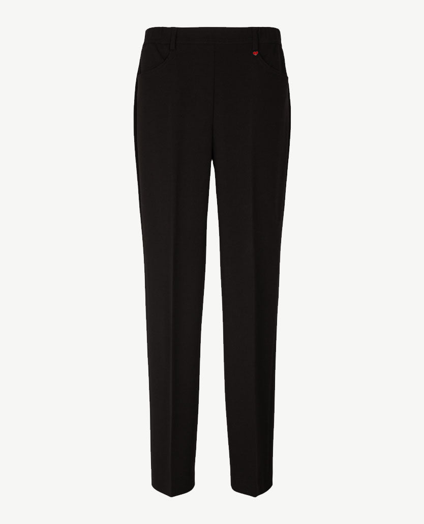 Toni - Scarlet - Instapbroek dames met elastische band - Crêpe jersey - Zwart