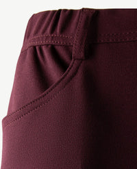 Toni - Scarlet - Instapbroek dames met elastische band - Crêpe jersey - Merlot