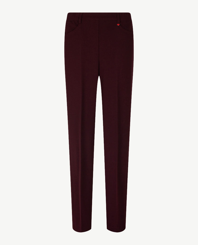 Toni - Scarlet - Instapbroek dames met elastische band - Crêpe jersey - Merlot